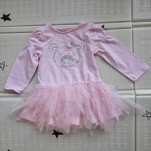 Nannette Baby Pink Sparkle Bear Dress